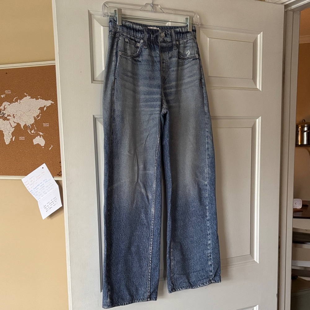rag & bone Flare Wide Leg Jeans in Blue
